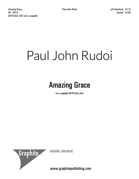 Amazing Grace Score Cover