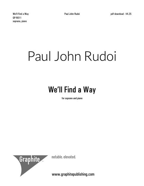 We'll Find a Way (soprano) Score Cover