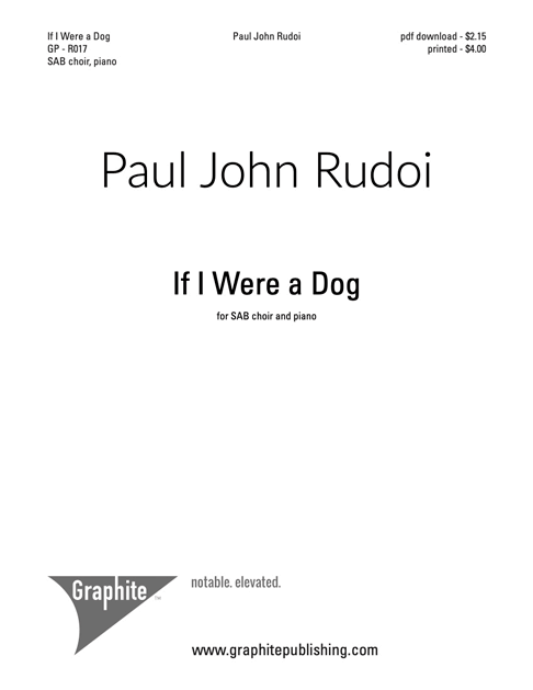 If I Were a Dog (SAB) Score Cover