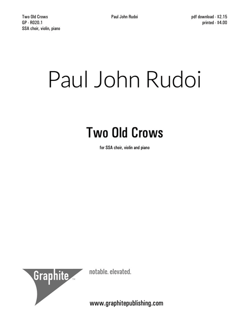 Two Old Crows (SSA) Score Cover