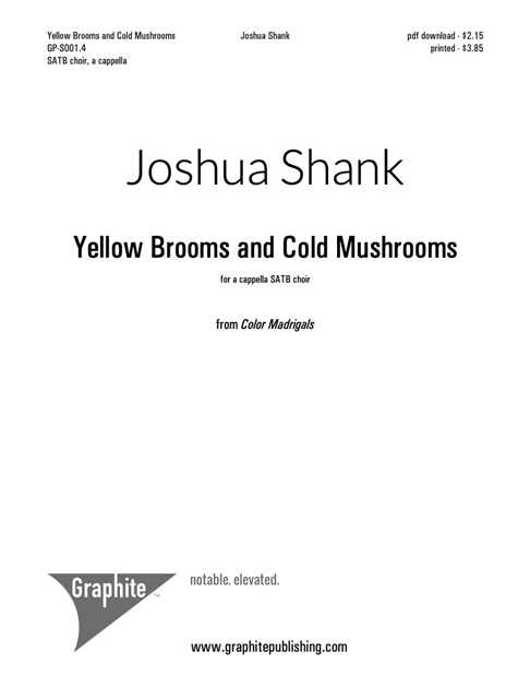 Yellow Brooms and Cold Mushrooms Score Cover