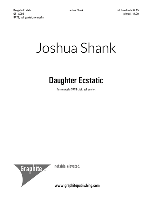 Daughter Ecstatic Score Cover