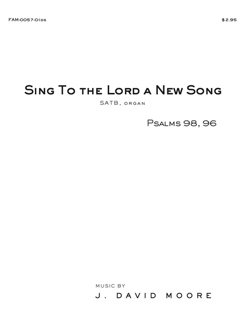 JDM-Sing To the Lord a New Song cover