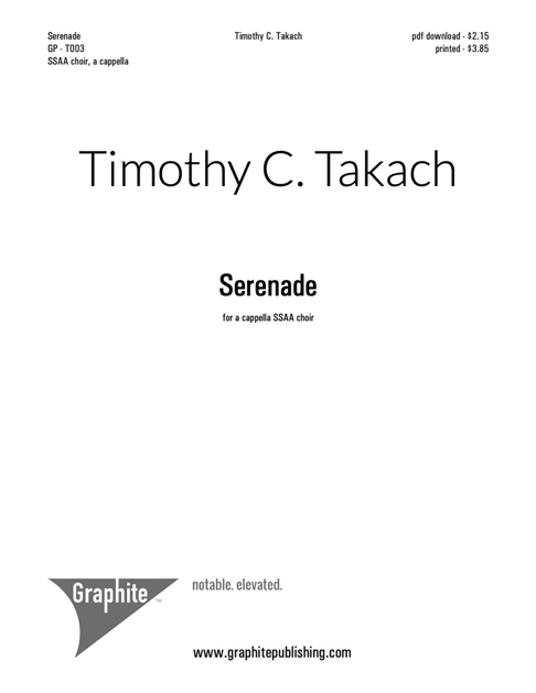 Serenade Score Cover