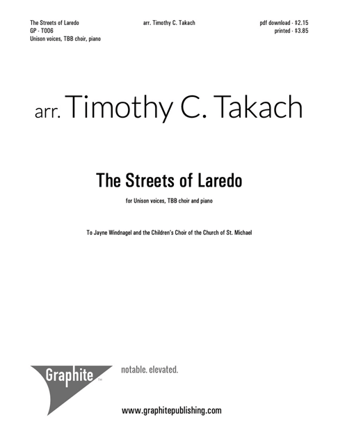 The Streets of Laredo Score Cover