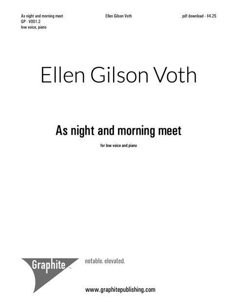 As night and morning meet (low) Score Cover