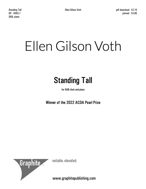 Standing Tall (SAB) Score Cover